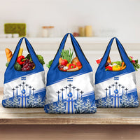 El Salvador Divine Savior Monument Grocery Bag Flor De Izote Coat Of Arms Fighter Jets Art