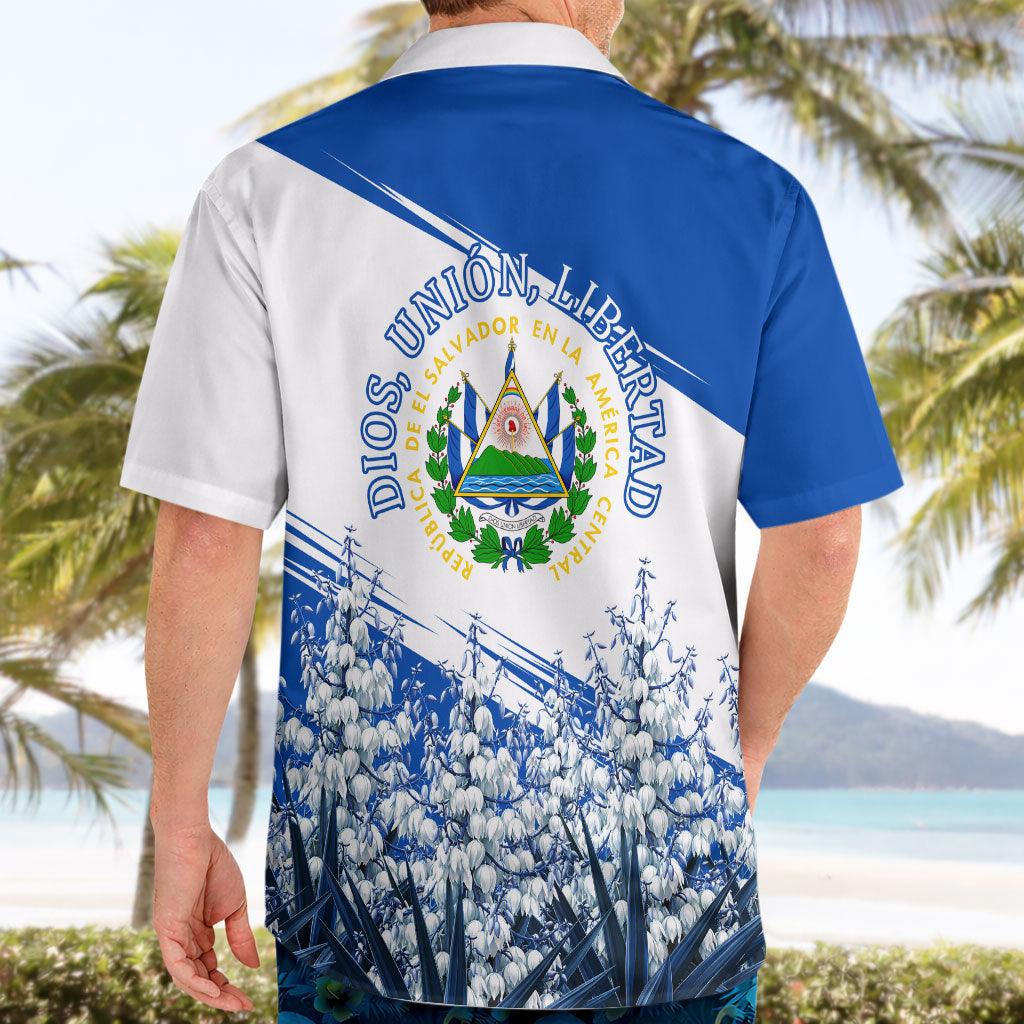 El Salvador Divine Savior Monument Hawaiian Shirt Flor De Izote Coat Of Arms Fighter Jets Art