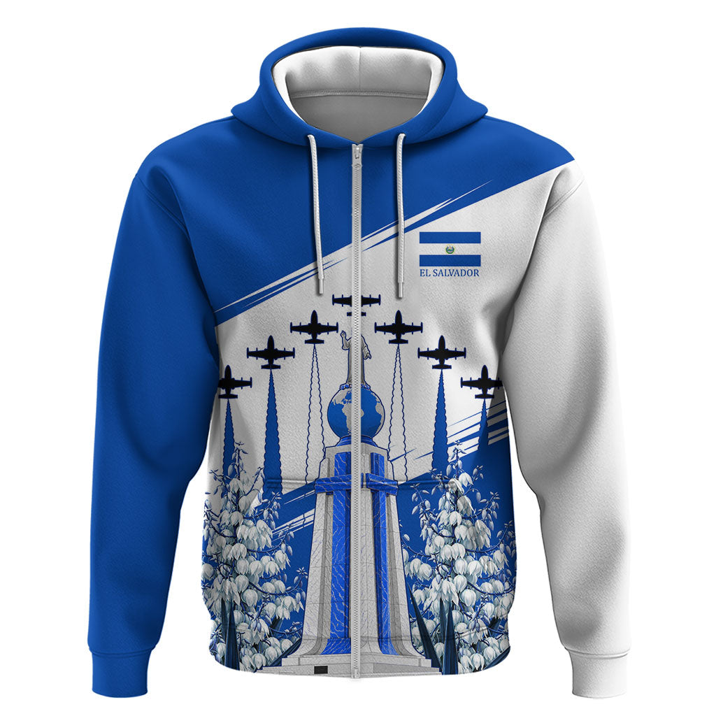 El Salvador Divine Savior Monument Hoodie Flor De Izote Coat Of Arms Fighter Jets Art