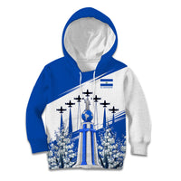 El Salvador Divine Savior Monument Kid Hoodie Flor De Izote Coat Of Arms Fighter Jets Art