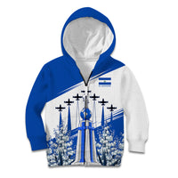 El Salvador Divine Savior Monument Kid Hoodie Flor De Izote Coat Of Arms Fighter Jets Art
