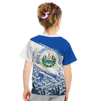 El Salvador Divine Savior Monument Kid T Shirt Flor De Izote Coat Of Arms Fighter Jets Art