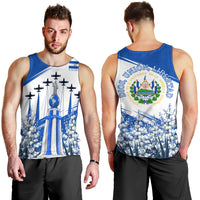 El Salvador Divine Savior Monument Men Tank Top Flor De Izote Coat Of Arms Fighter Jets Art