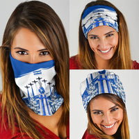 El Salvador Divine Savior Monument Neck Gaiter Flor De Izote Coat Of Arms Fighter Jets Art
