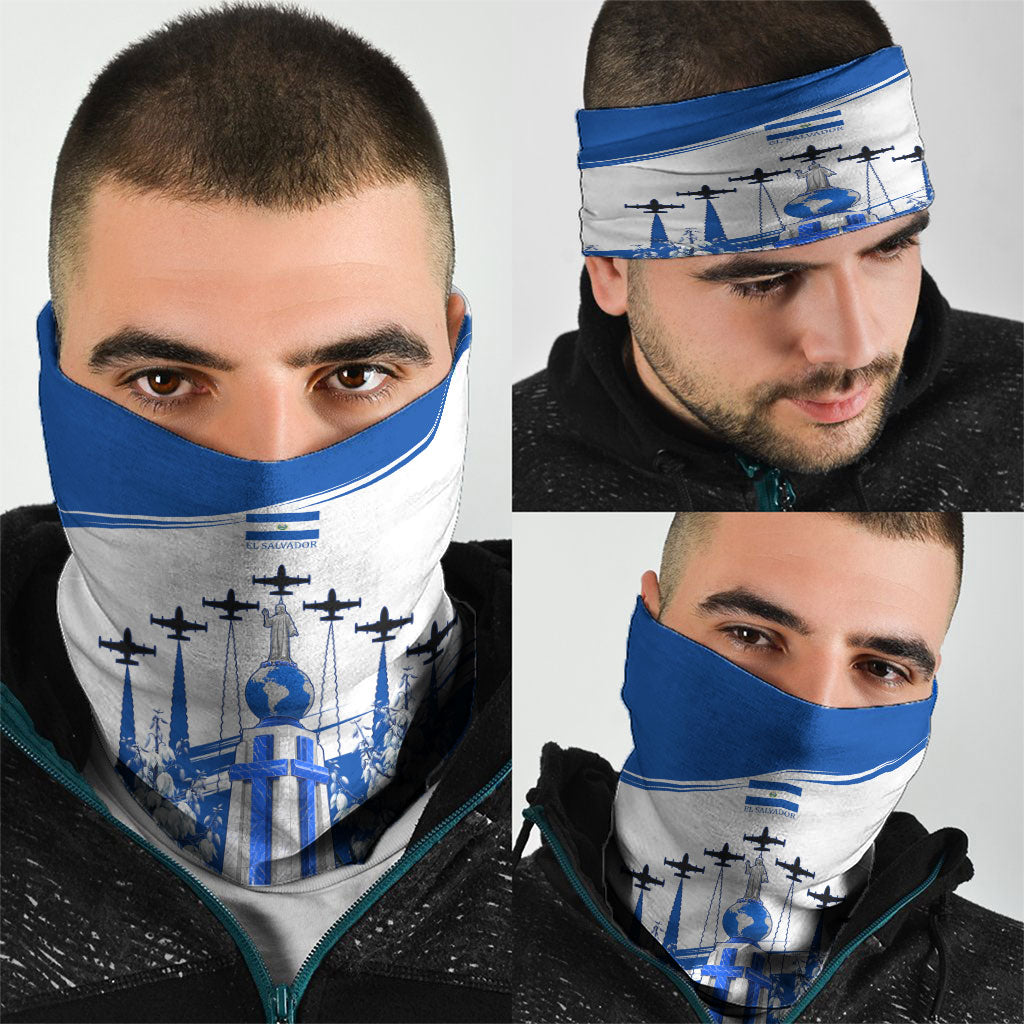 El Salvador Divine Savior Monument Neck Gaiter Flor De Izote Coat Of Arms Fighter Jets Art