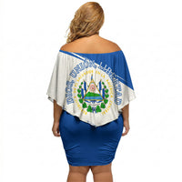 El Salvador Divine Savior Monument Off Shoulder Short Dress Flor De Izote Coat Of Arms Fighter Jets Art
