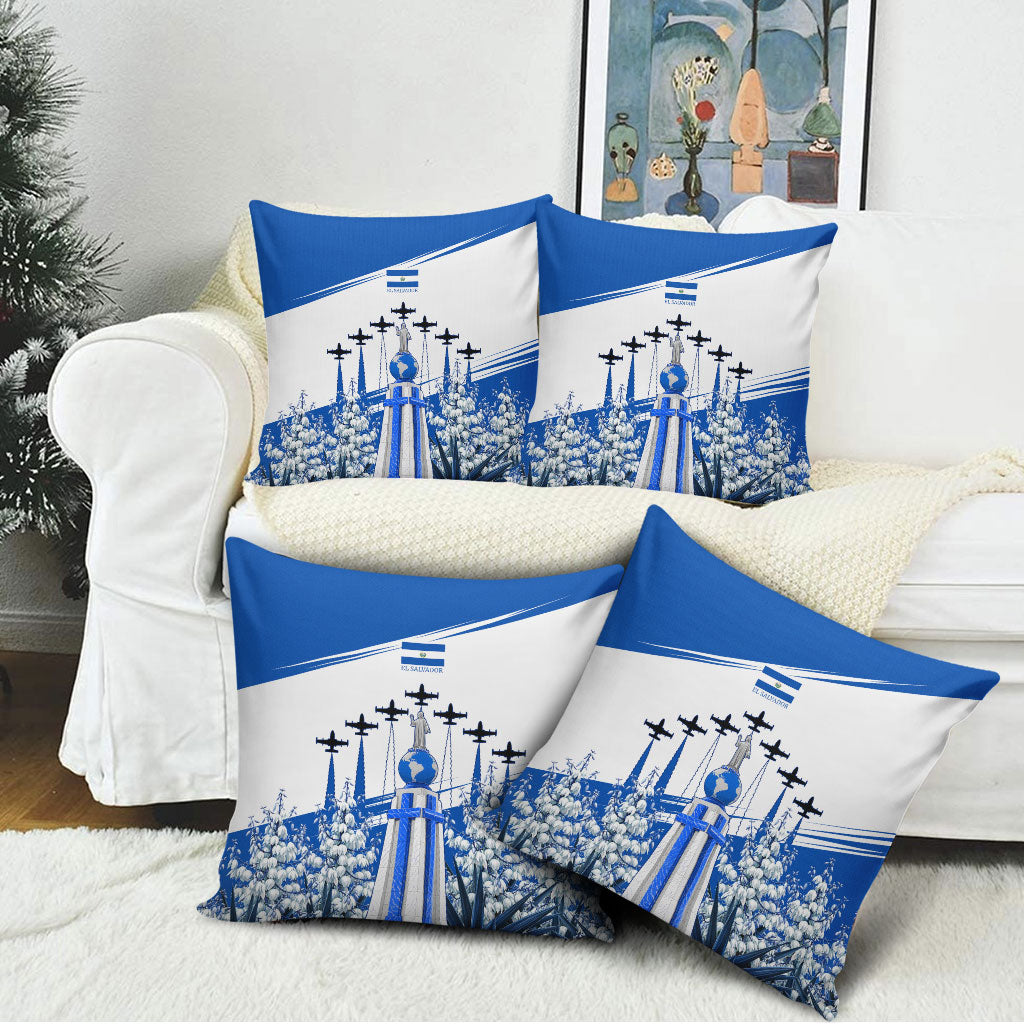 El Salvador Divine Savior Monument Pillow Cover Flor De Izote Coat Of Arms Fighter Jets Art