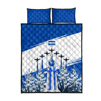 El Salvador Divine Savior Monument Quilt Bed Set Flor De Izote Coat Of Arms Fighter Jets Art