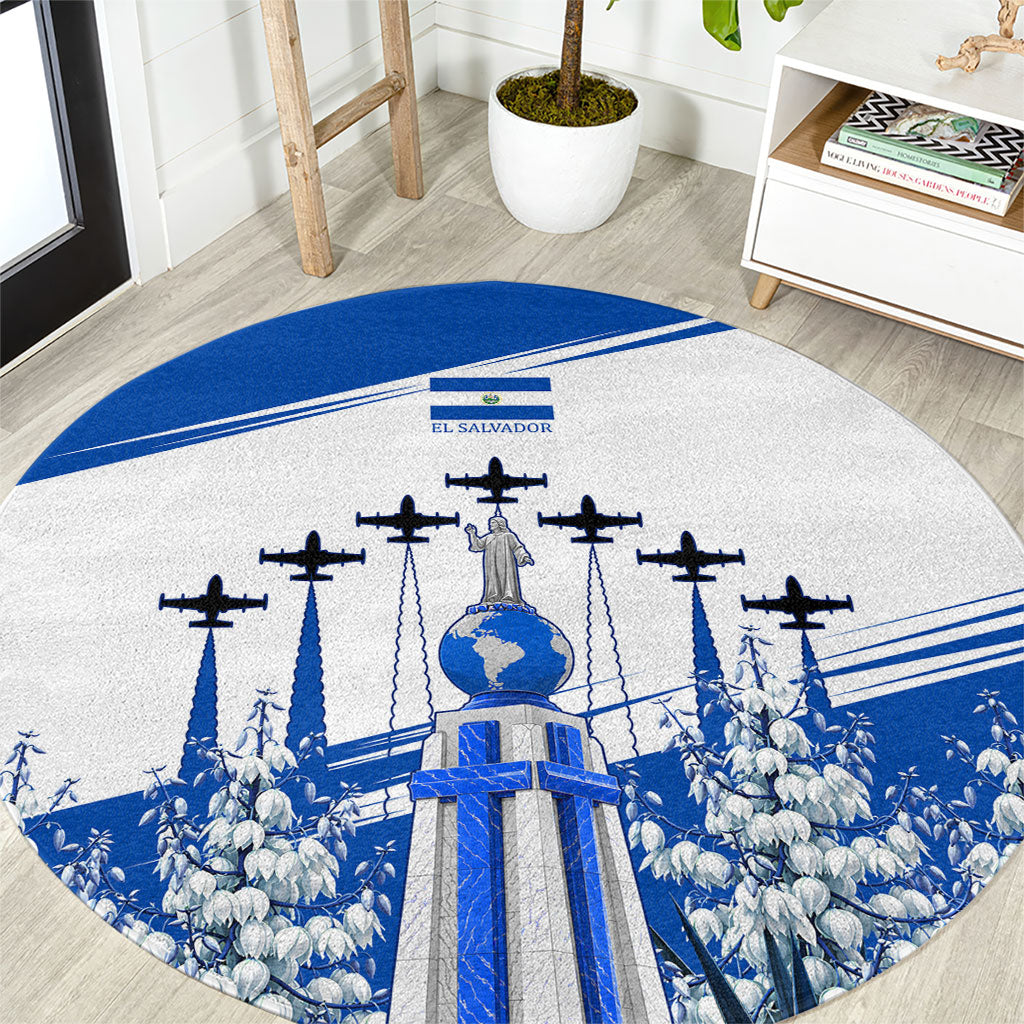El Salvador Divine Savior Monument Round Carpet Flor De Izote Coat Of Arms Fighter Jets Art