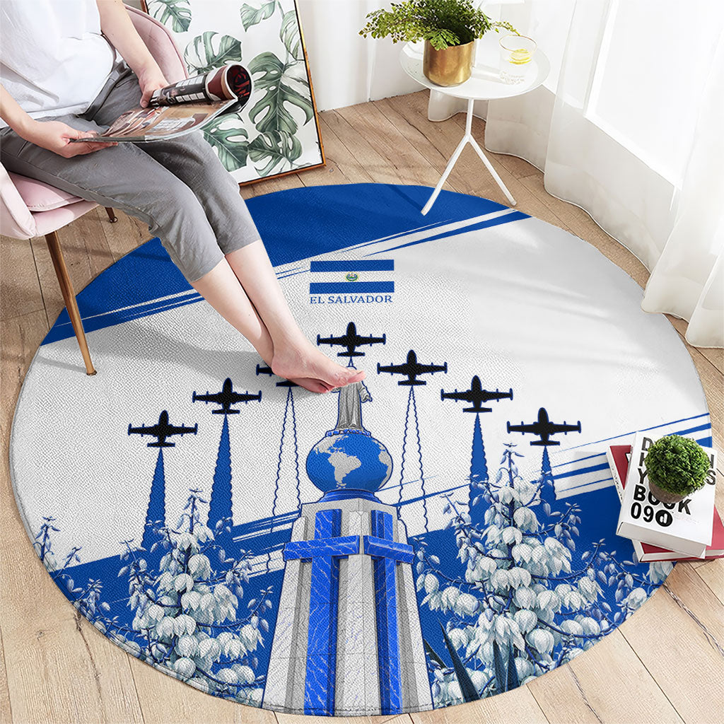 El Salvador Divine Savior Monument Round Carpet Flor De Izote Coat Of Arms Fighter Jets Art
