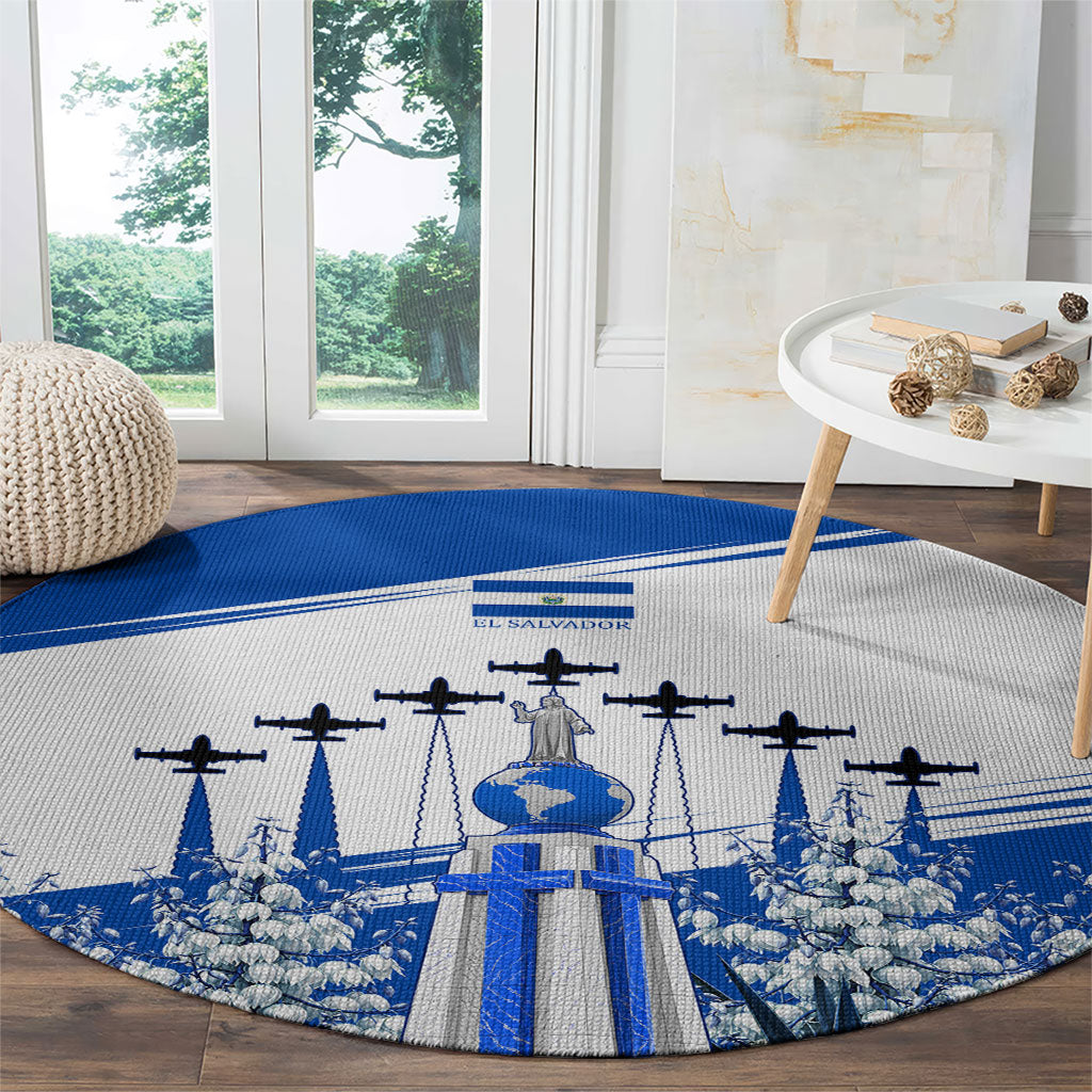 El Salvador Divine Savior Monument Round Carpet Flor De Izote Coat Of Arms Fighter Jets Art