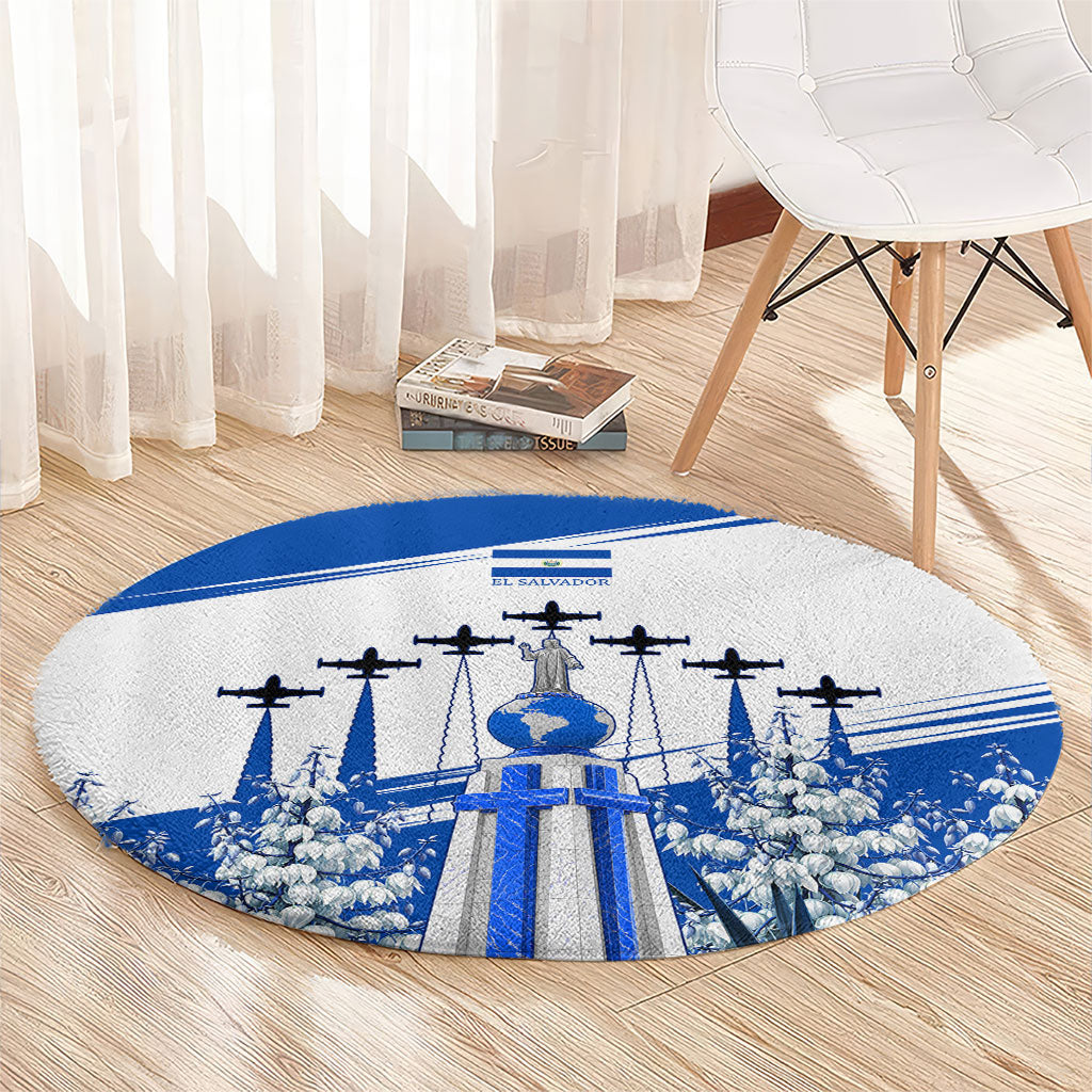 El Salvador Divine Savior Monument Round Carpet Flor De Izote Coat Of Arms Fighter Jets Art