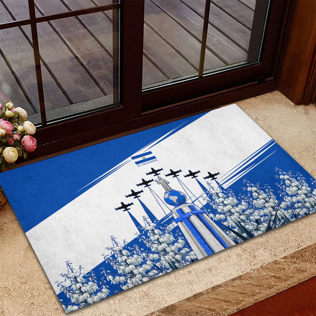 El Salvador Divine Savior Monument Rubber Doormat Flor De Izote Coat Of Arms Fighter Jets Art