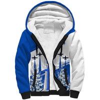 El Salvador Divine Savior Monument Sherpa Hoodie Flor De Izote Coat Of Arms Fighter Jets Art