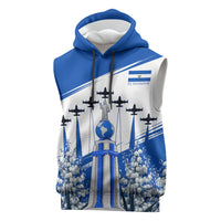 El Salvador Divine Savior Monument Sleeveless Hoodie Flor De Izote Coat Of Arms Fighter Jets Art