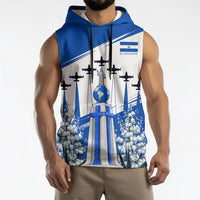 El Salvador Divine Savior Monument Sleeveless Hoodie Flor De Izote Coat Of Arms Fighter Jets Art