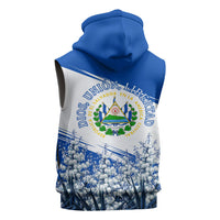 El Salvador Divine Savior Monument Sleeveless Zip Hoodie Flor De Izote Coat Of Arms Fighter Jets Art