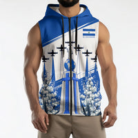El Salvador Divine Savior Monument Sleeveless Zip Hoodie Flor De Izote Coat Of Arms Fighter Jets Art