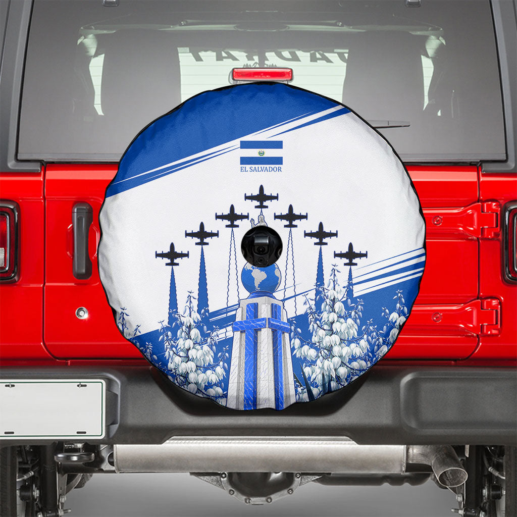 El Salvador Divine Savior Monument Spare Tire Cover Flor De Izote Coat Of Arms Fighter Jets Art