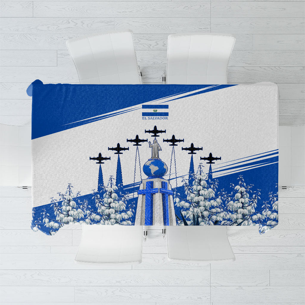 El Salvador Divine Savior Monument Tablecloth Flor De Izote Coat Of Arms Fighter Jets Art