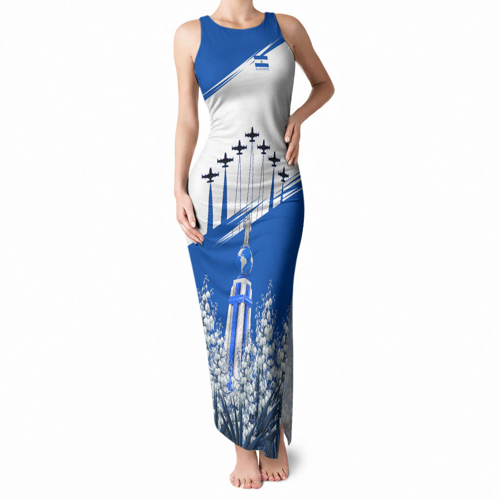 El Salvador Divine Savior Monument Tank Maxi Dress Flor De Izote Coat Of Arms Fighter Jets Art