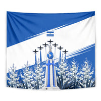 El Salvador Divine Savior Monument Tapestry Flor De Izote Coat Of Arms Fighter Jets Art