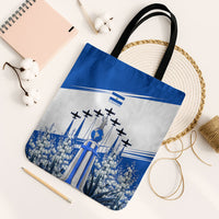 El Salvador Divine Savior Monument Tote Bag Flor De Izote Coat Of Arms Fighter Jets Art