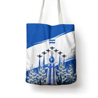 El Salvador Divine Savior Monument Tote Bag Flor De Izote Coat Of Arms Fighter Jets Art