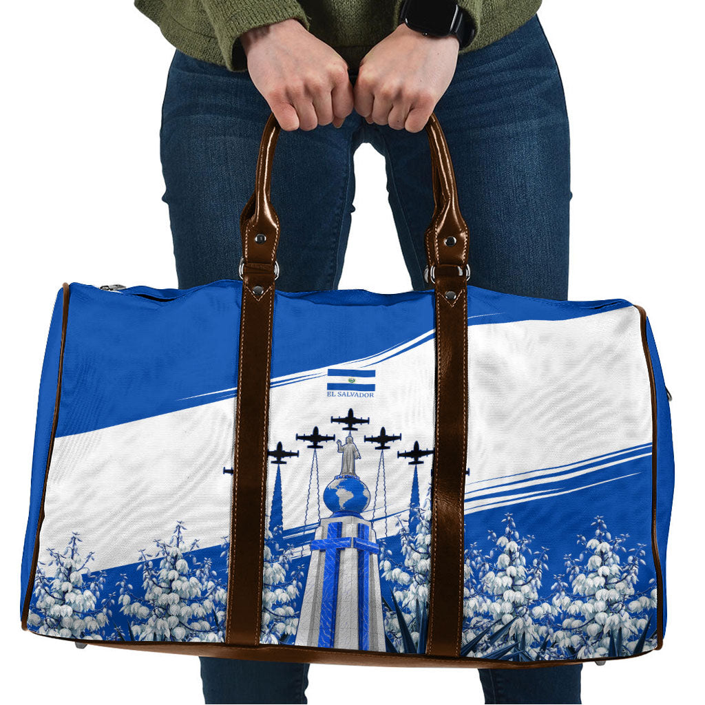 El Salvador Divine Savior Monument Travel Bag Flor De Izote Coat Of Arms Fighter Jets Art