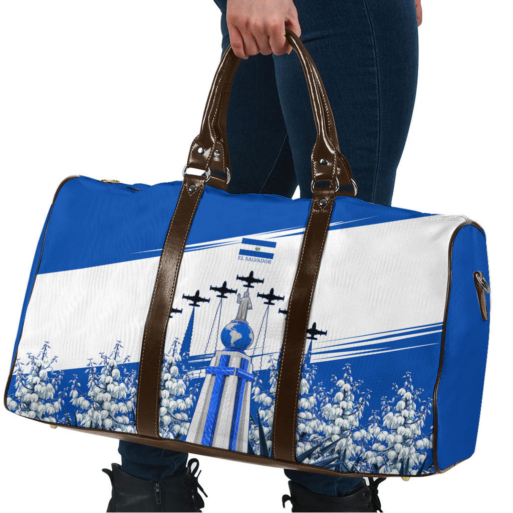 El Salvador Divine Savior Monument Travel Bag Flor De Izote Coat Of Arms Fighter Jets Art