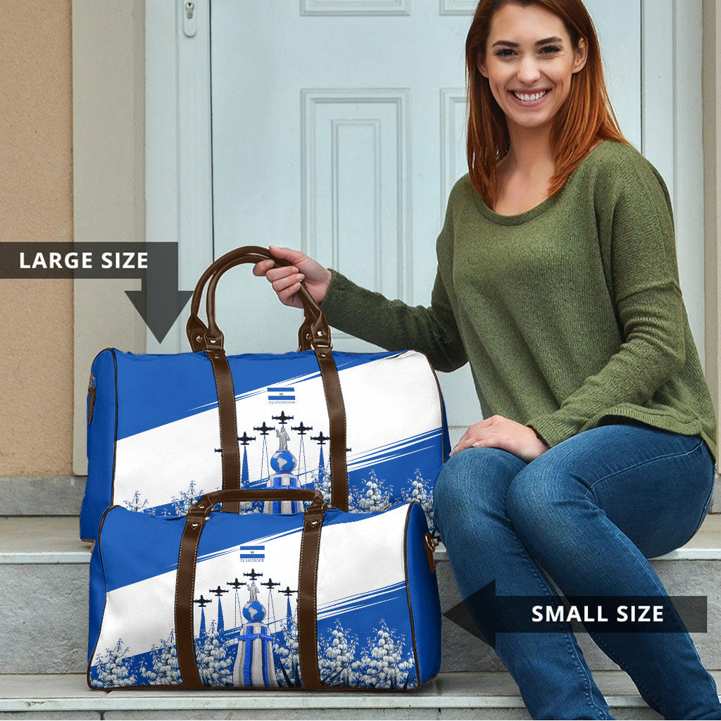 El Salvador Divine Savior Monument Travel Bag Flor De Izote Coat Of Arms Fighter Jets Art