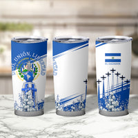 El Salvador Divine Savior Monument Tumbler Cup Flor De Izote Coat Of Arms Fighter Jets Art