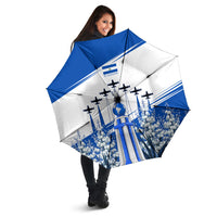 El Salvador Divine Savior Monument Umbrella Flor De Izote Coat Of Arms Fighter Jets Art