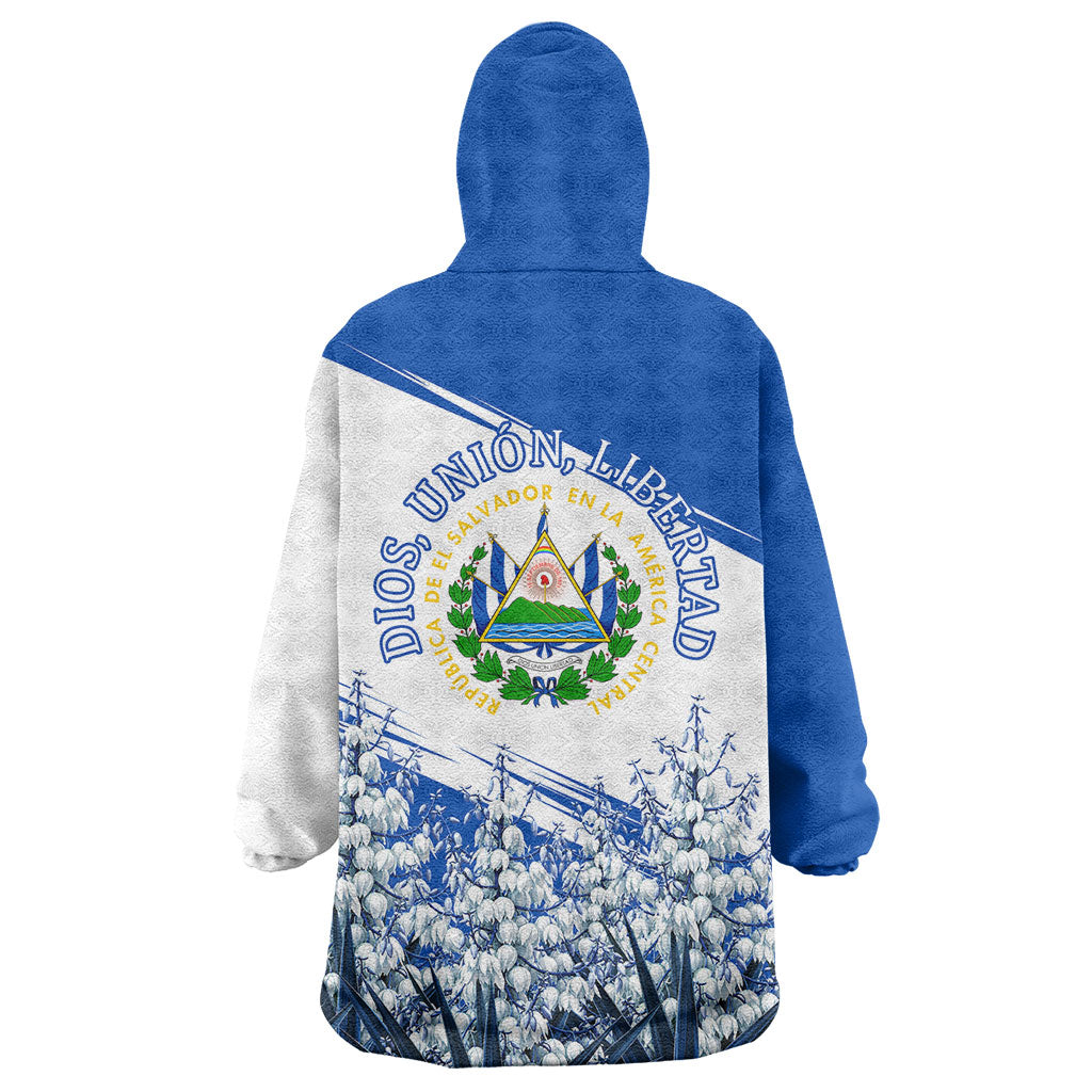 El Salvador Divine Savior Monument Wearable Blanket Hoodie Flor De Izote Coat Of Arms Fighter Jets Art