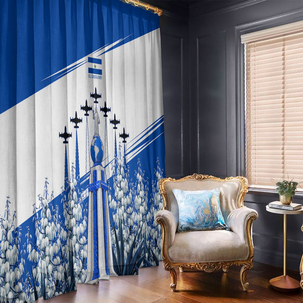 El Salvador Divine Savior Monument Window Curtain Flor De Izote Coat Of Arms Fighter Jets Art