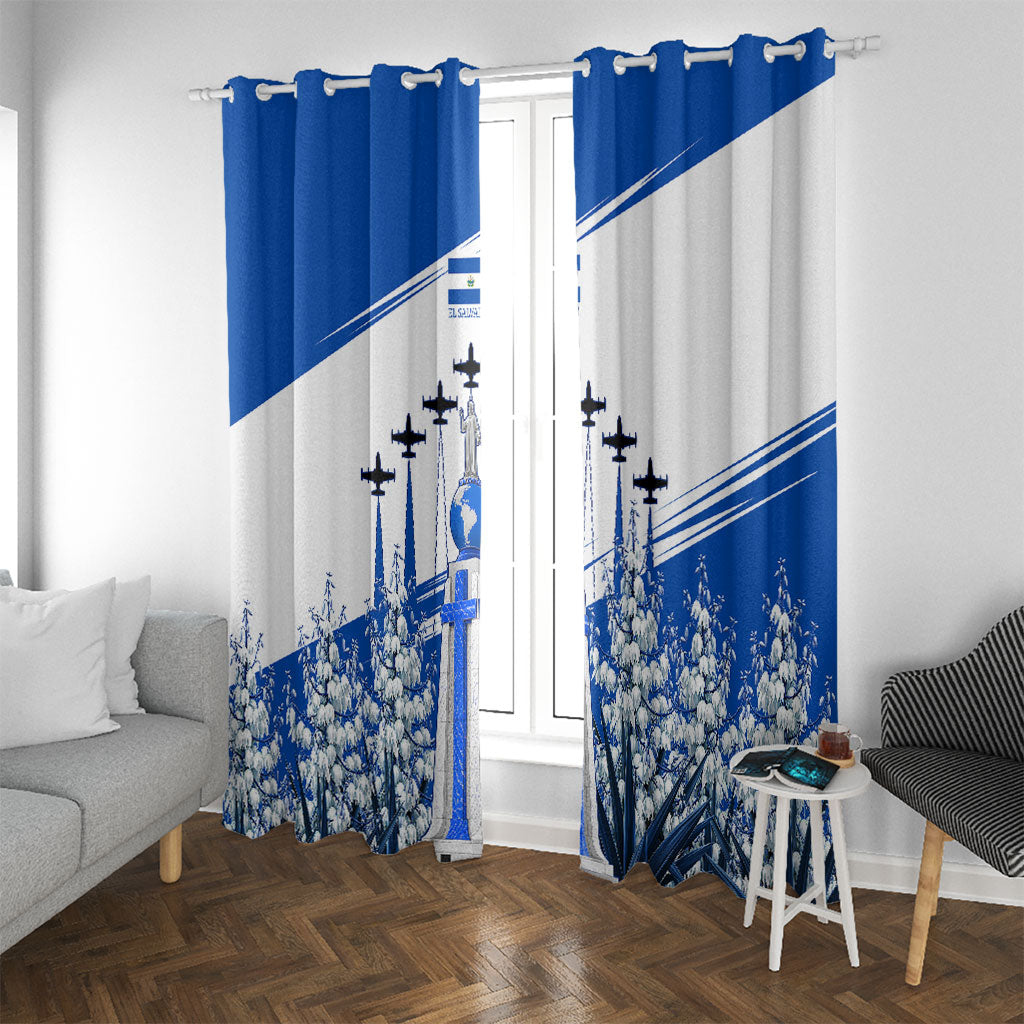 El Salvador Divine Savior Monument Window Curtain Flor De Izote Coat Of Arms Fighter Jets Art