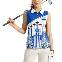 El Salvador Divine Savior Monument Women Sleeveless Polo Shirt Flor De Izote Coat Of Arms Fighter Jets Art