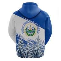 El Salvador Divine Savior Monument Zip Hoodie Flor De Izote Coat Of Arms Fighter Jets Art