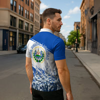 El Salvador Divine Savior Monument Zipper Polo Shirt Flor De Izote Coat Of Arms Fighter Jets Art