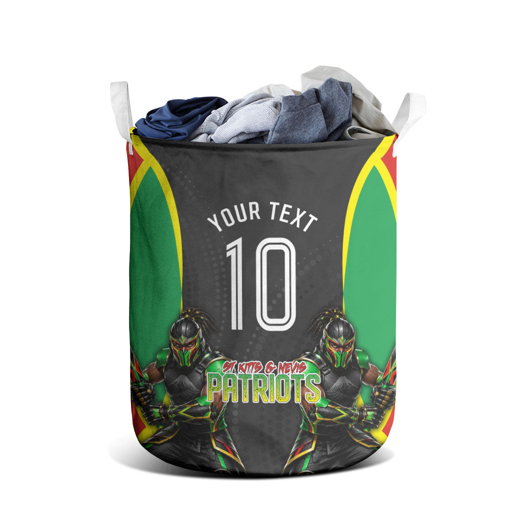 Personalized St Kitts And Nevis Patriots Laundry Basket Caribbean Cricket Player Graphic Art