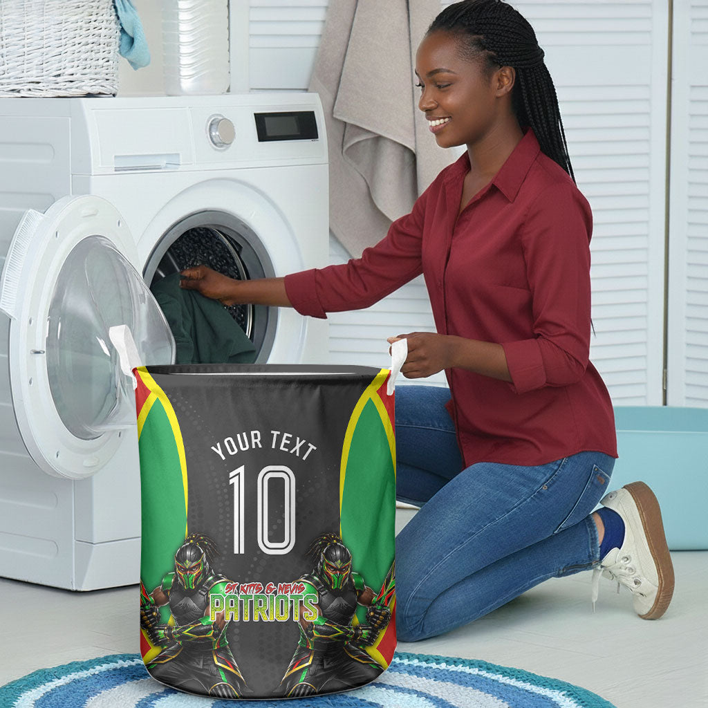 Personalized St Kitts And Nevis Patriots Laundry Basket Caribbean Cricket Player Graphic Art
