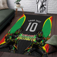 Personalized St Kitts And Nevis Patriots Area Rug Caribbean Cricket Player Graphic Art