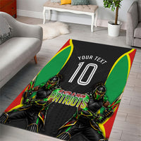 Personalized St Kitts And Nevis Patriots Area Rug Caribbean Cricket Player Graphic Art