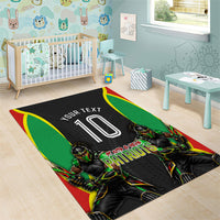 Personalized St Kitts And Nevis Patriots Area Rug Caribbean Cricket Player Graphic Art