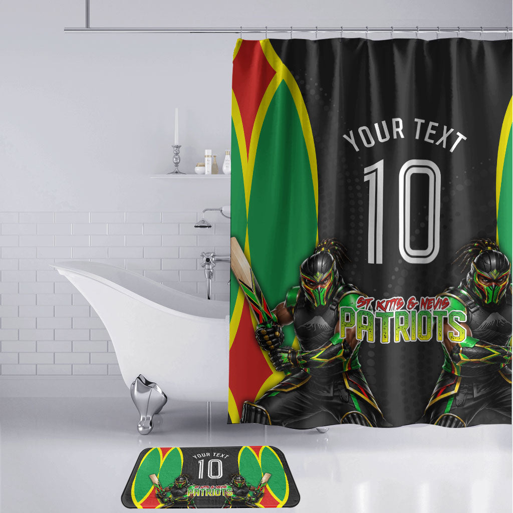 Personalized St Kitts And Nevis Patriots Bathroom Set Caribbean Cricket Player Graphic Art