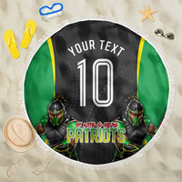 Personalized St Kitts And Nevis Patriots Beach Blanket Caribbean Cricket Player Graphic Art