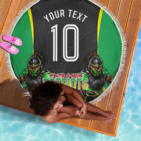 Personalized St Kitts And Nevis Patriots Beach Blanket Caribbean Cricket Player Graphic Art
