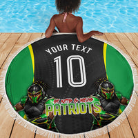 Personalized St Kitts And Nevis Patriots Beach Blanket Caribbean Cricket Player Graphic Art