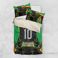 Personalized St Kitts And Nevis Patriots Bedding Set Caribbean Cricket Player Graphic Art