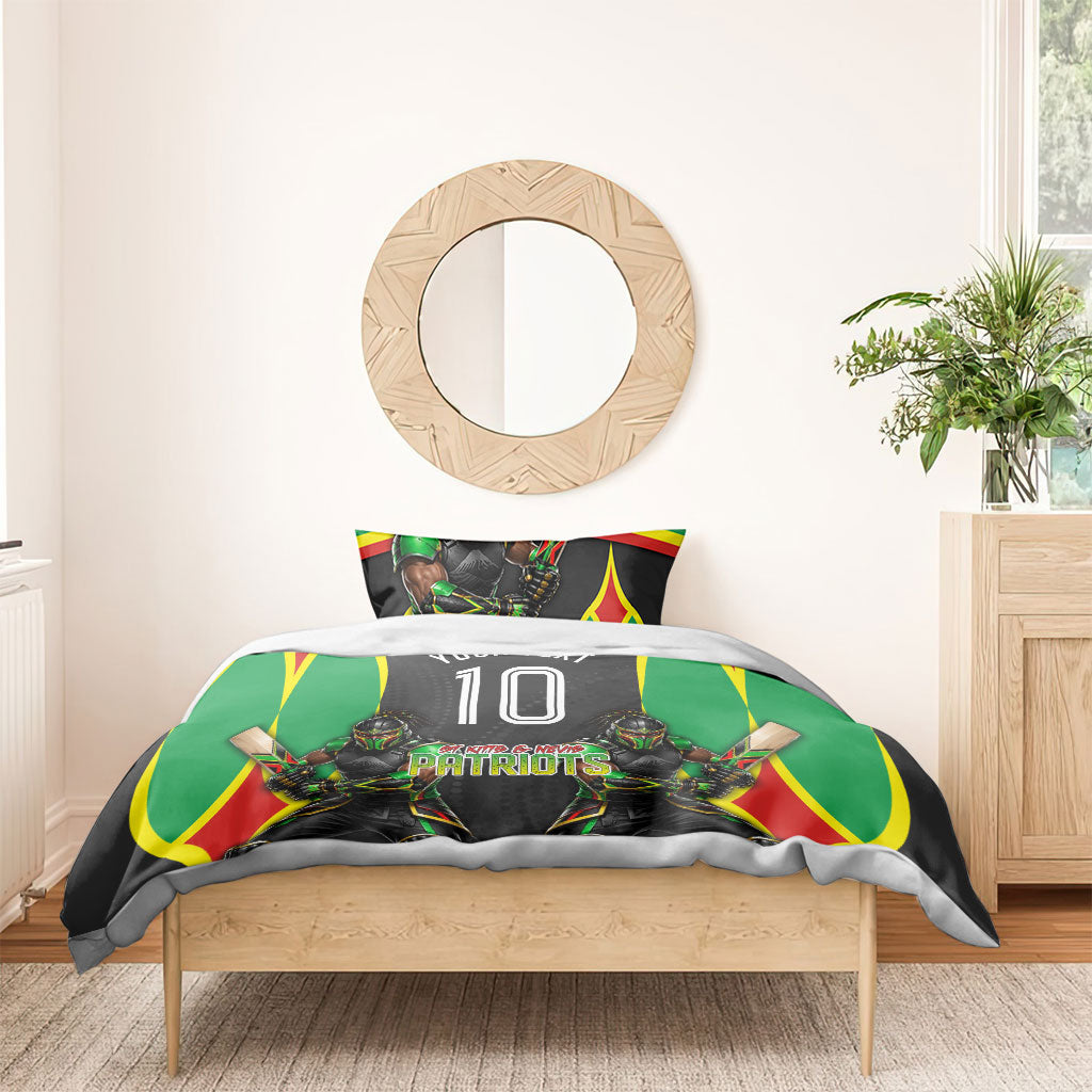 Personalized St Kitts And Nevis Patriots Bedding Set Caribbean Cricket Player Graphic Art